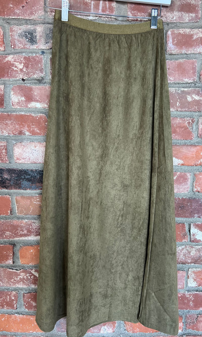 Golden Hour Faux Suede A-Line Skirt by 75