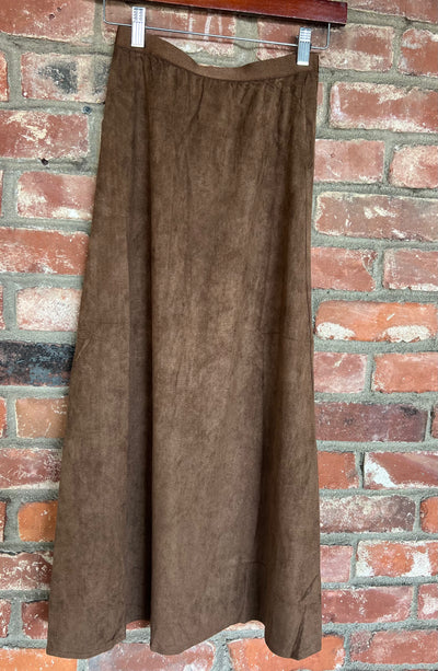 Golden Hour Faux Suede A-Line Skirt by 75