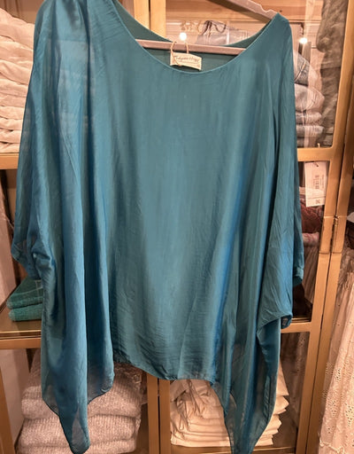 Italian Silk Jackie Top with Waterfall Sides