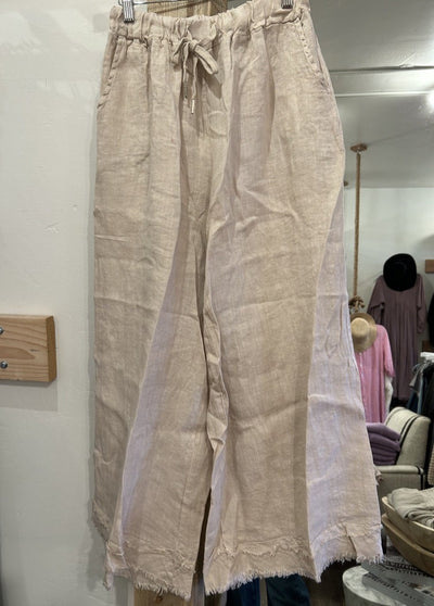 Driftwood Linen Wide-Leg Pants by 75