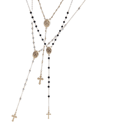 Get Miley Cyrus's 17" Panama Rosary Necklace by Delicate Raymond