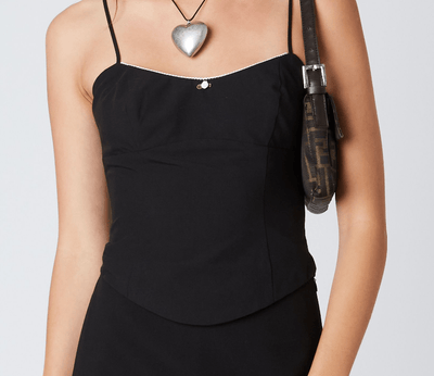 Corset Inspired Top with Scalloped Trim