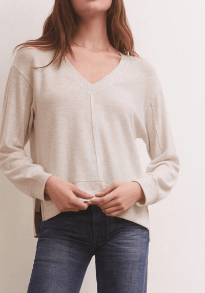 Wilder Cloud V-Neck Long Sleeve Top by Z Supply