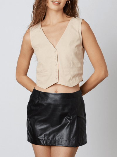 Faux Leather Mini Skort by Cotton Candy LA