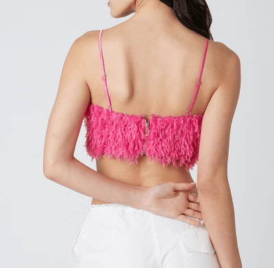 Faux Ostrich Feather Crop Top by Cotton Candy LA