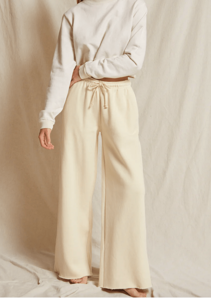 Hailey Structured Wide Leg Fleece Sweat Pant by Perfect White Tee