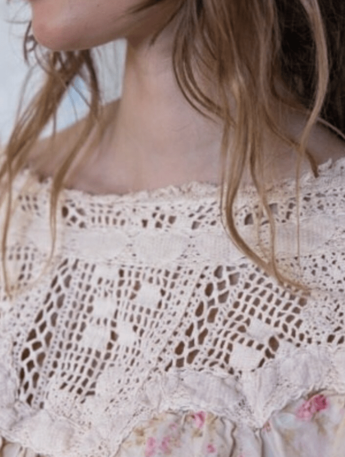 Crochet Yoke Keira Blouse 1566 by Magnolia Pearl