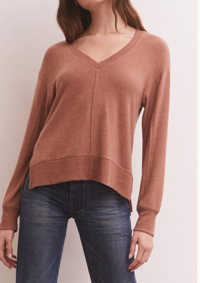 Wilder Cloud V-Neck Long Sleeve Top by Z Supply