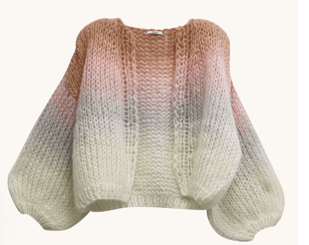 GRADIENT FADE BOMBER CARDIGAN by Maiami