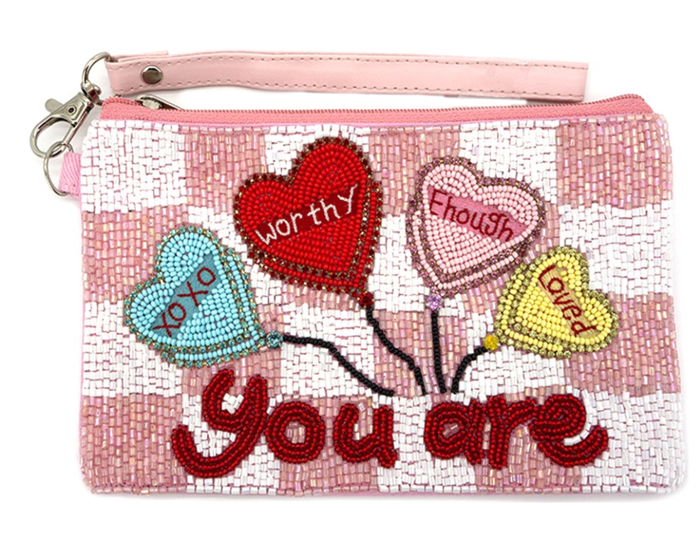 "You Are Loved" Beaded Affirmation Pouch by 75