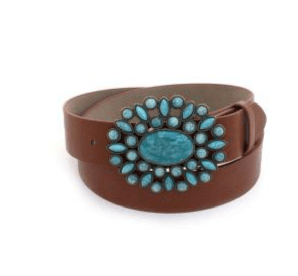 Turquoise Bloom Western Belt by 75