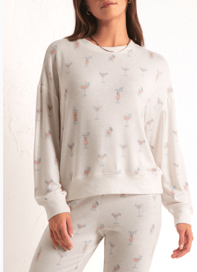 Happy Hour Cocktails Long Sleeve Top by Z Supply