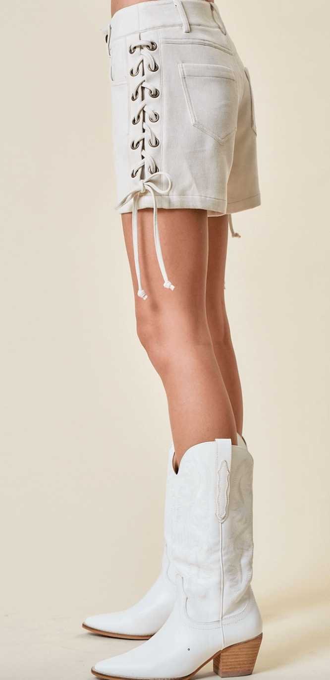 Malibu Breeze Suede Lace-Up Shorts