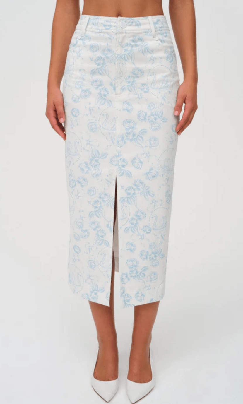 Chantal Denim Midi Skirt by for Love & Lemons