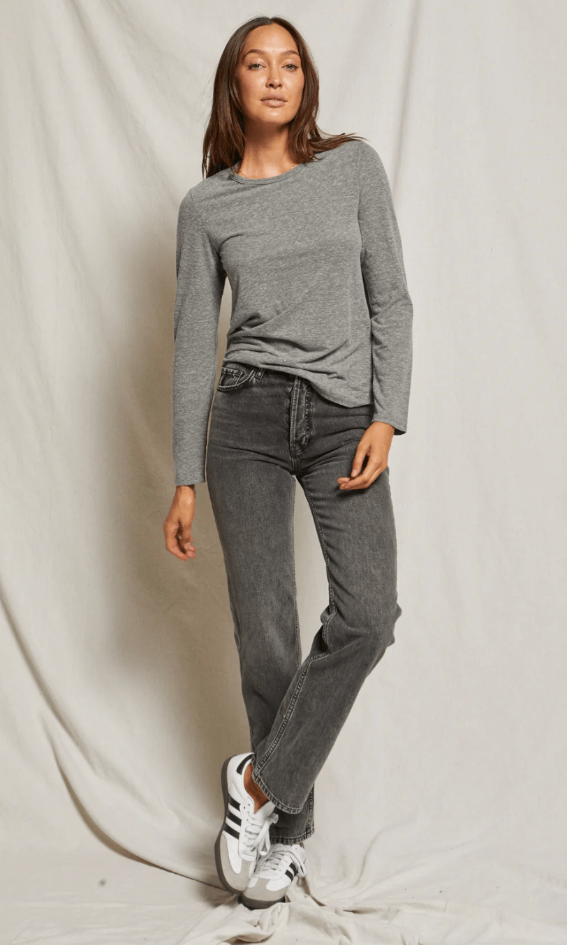 Dylan cotton long sleeve slim tee by Perfect White Tee