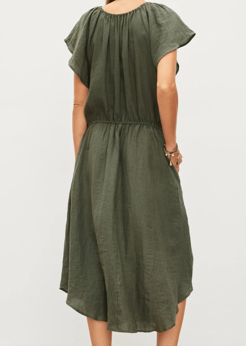 PEPPER 06 LINEN Drawstring Dress by Velvet by Graham & Spencer