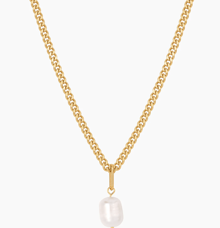 Colette Pearl Curb Necklace by Thatch
