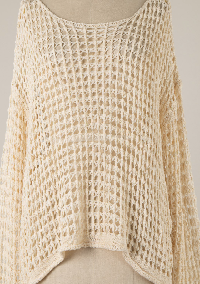 "Golden Sands Crochet Poncho" by 75