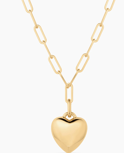 Aurelie Puffy Heart Link Necklace by Thatch