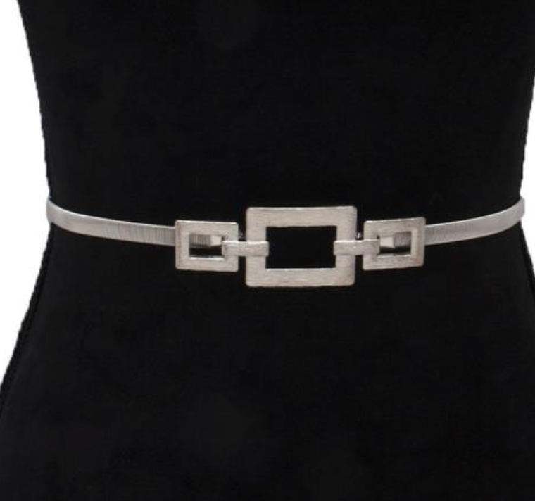 METAL RECTANGLE CHAIN STRETCH BELT by 75