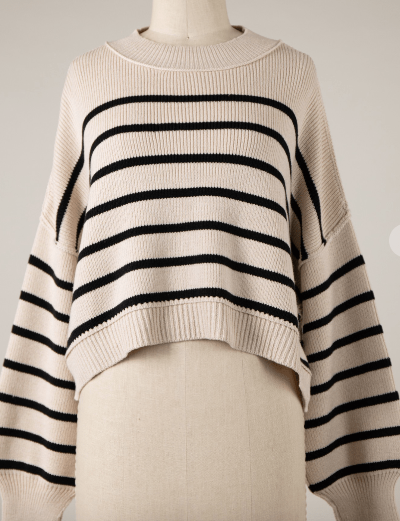 Seaside Stripes Cropped Sweater by 75