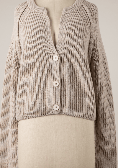 Cozy Driftwood Button-Down Cardigan by 75
