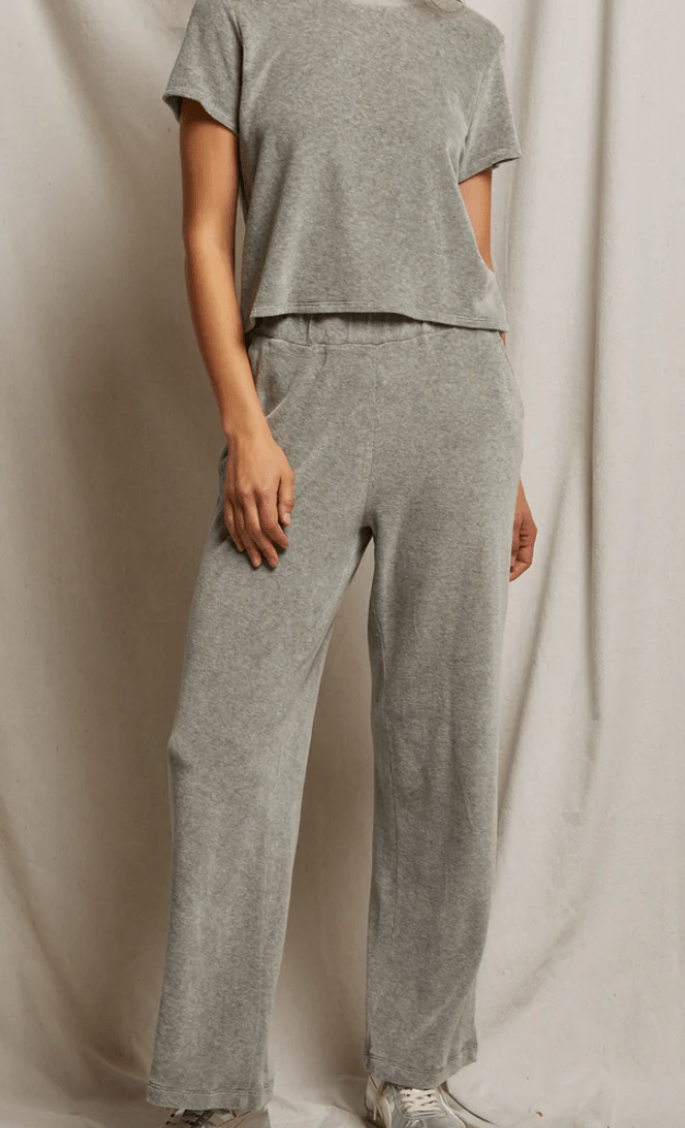 Holly Velour Wide Leg Sweatpant by Perfect White Tee