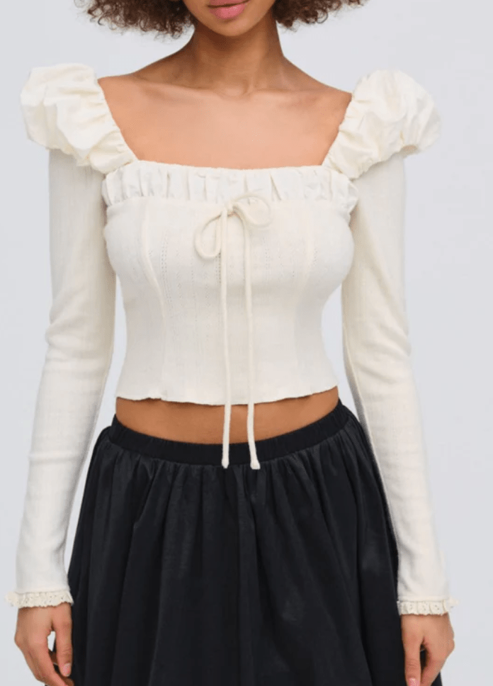 Aliyah Pointelle Top by for Love & Lemons
