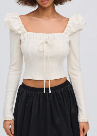 Aliyah Pointelle Top by for Love & Lemons