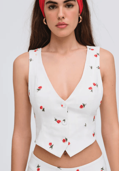 Talia Embroidered Vest by for Love & Lemons