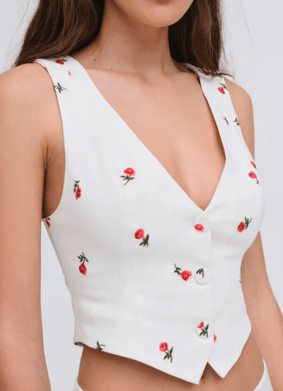 Talia Embroidered Vest by for Love & Lemons