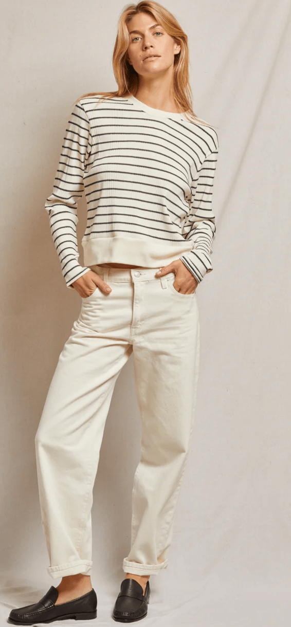 Stef Luxe Rib Pullover Sweatshirt by Perfect White Tee