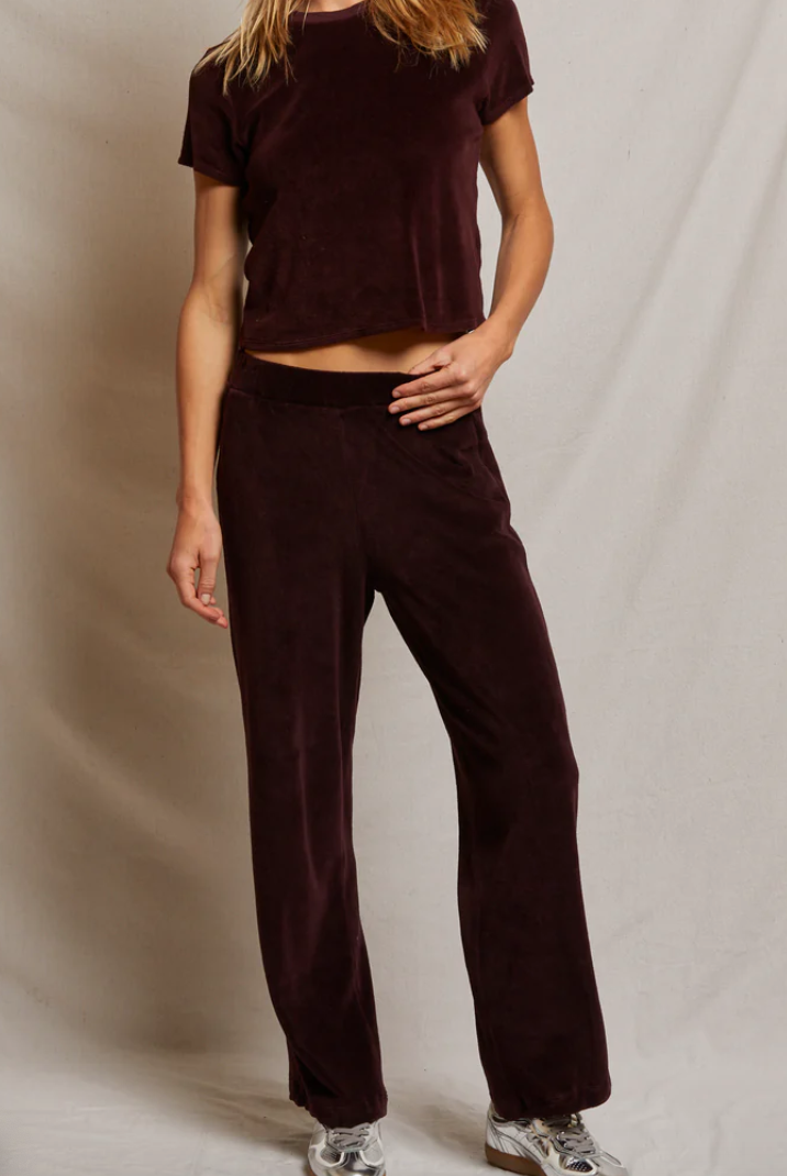 Holly Velour Wide Leg Sweatpant by Perfect White Tee