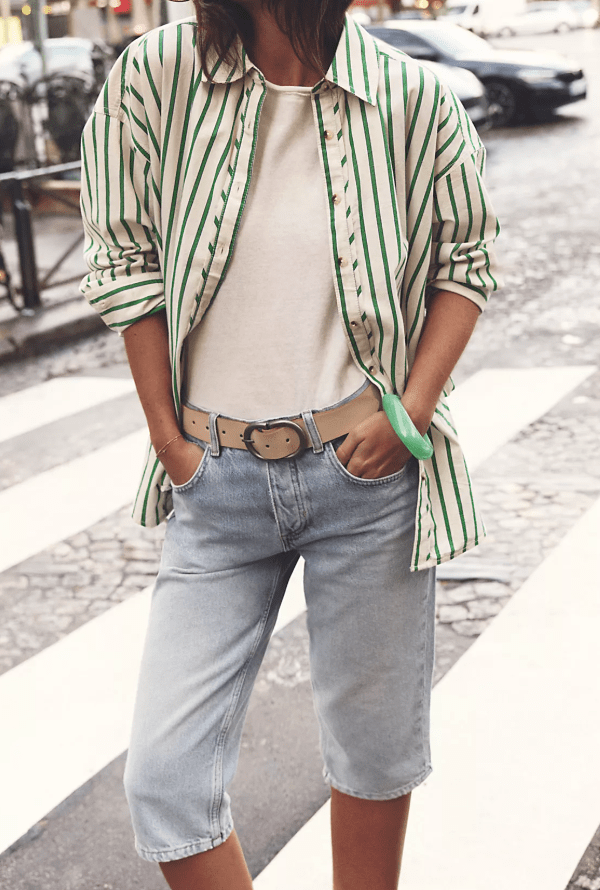 STRIPED VARSITY VIBES SHIRT by Free People