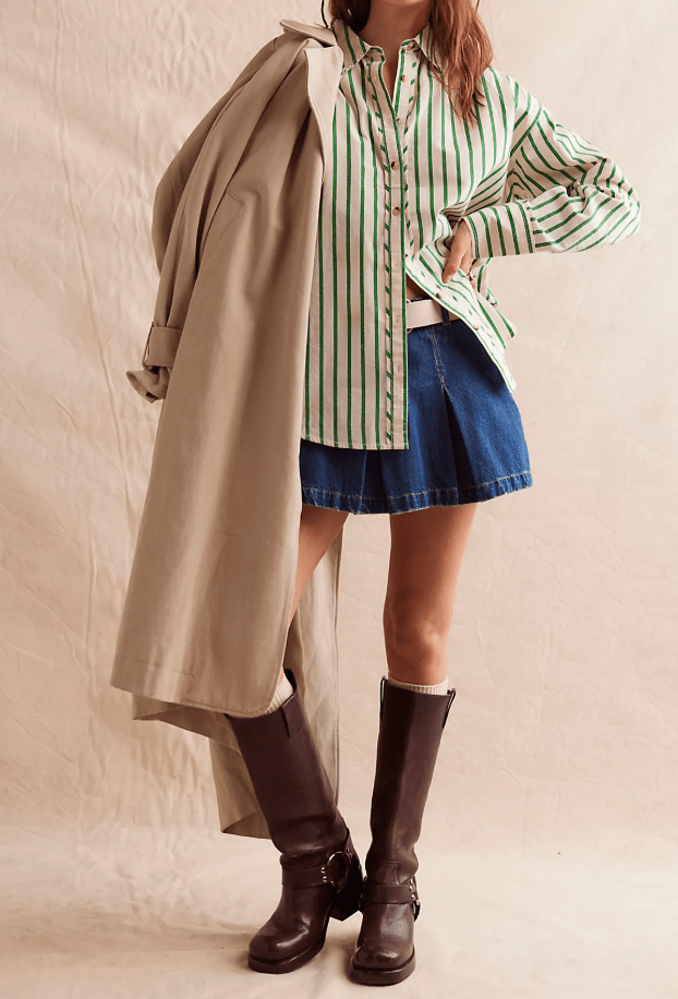 STRIPED VARSITY VIBES SHIRT by Free People
