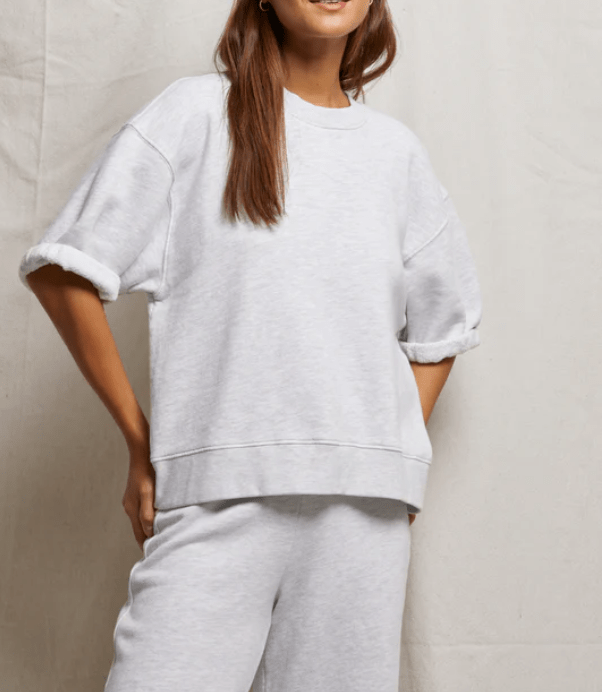 Rebecca Cotton Short Sleeve Sweatshirt by Perfect White Tee