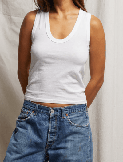 Khara Crispy Lightweight Cotton U-Neck Tank by Perfect White Tee
