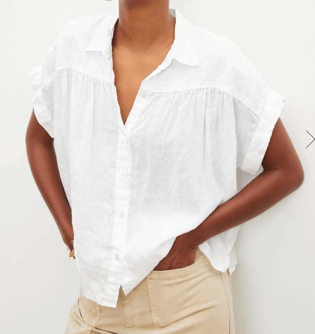 Aria 06 Linen Button Front Top by Velvet by Graham & Spencer