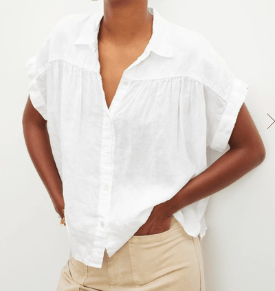 Aria 06 Linen Button Front Top by Velvet by Graham & Spencer