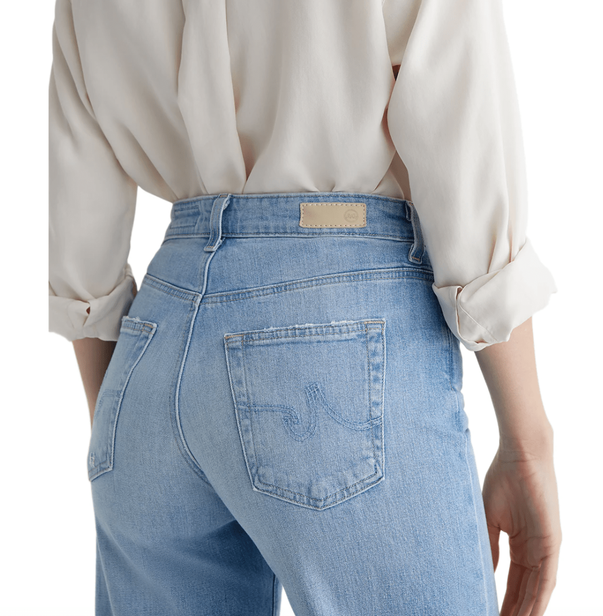 Saige Wide Leg Crop:MID-RISE WIDE LEG DENIM by AG