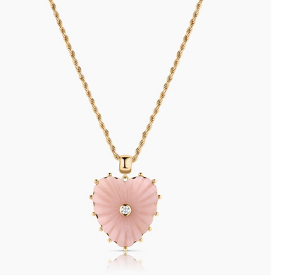 Malene Pink Opal Rope Necklace by Thatch