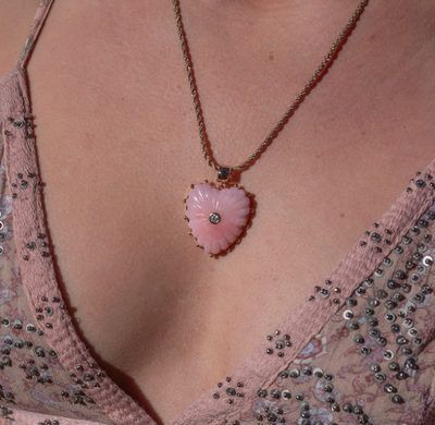 Malene Pink Opal Rope Necklace by Thatch
