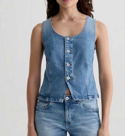 Teagan Slim Denim Tank by AG