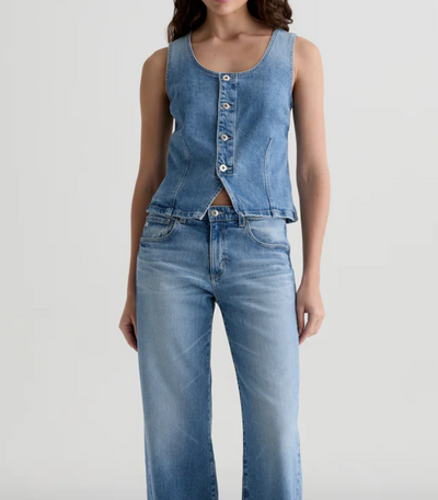 Teagan Slim Denim Tank by AG