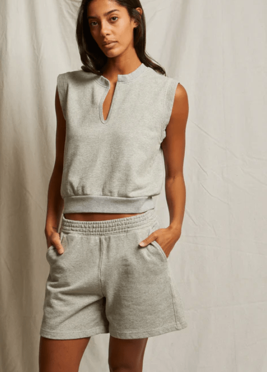 Sloane French Terry Rolled Sleeve Tank by Perfect White Tee