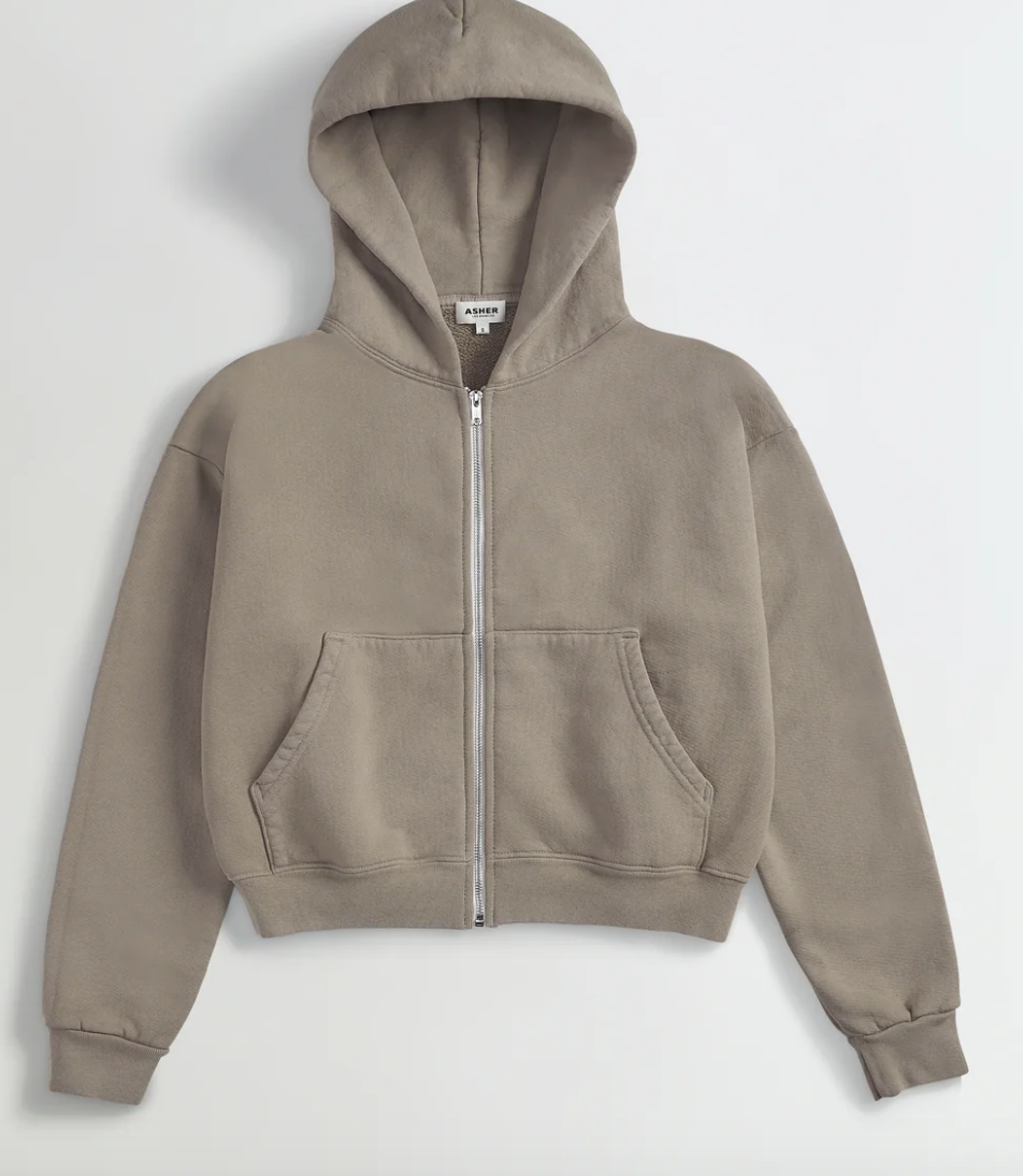 ROSIE CROPPED ZIP-UP HOODIE by Asher