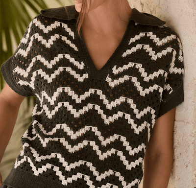 Joelle Crochet Polo Top by Varley