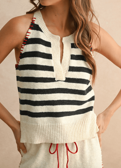 Salt Air Striped Knit Tank by 75