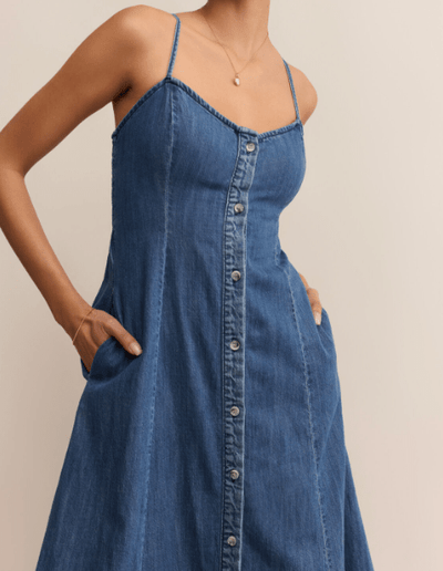 ANGEL EYES DENIM MIDI DRESS by Z Supply