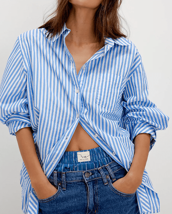 SABINE TAILORED STRIPE SHIRT by Free People